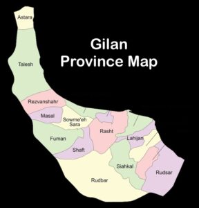 Gilan Province map