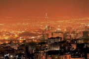 Tehran night landscape view