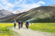 Bikers pedaling Adventure Iran Tour