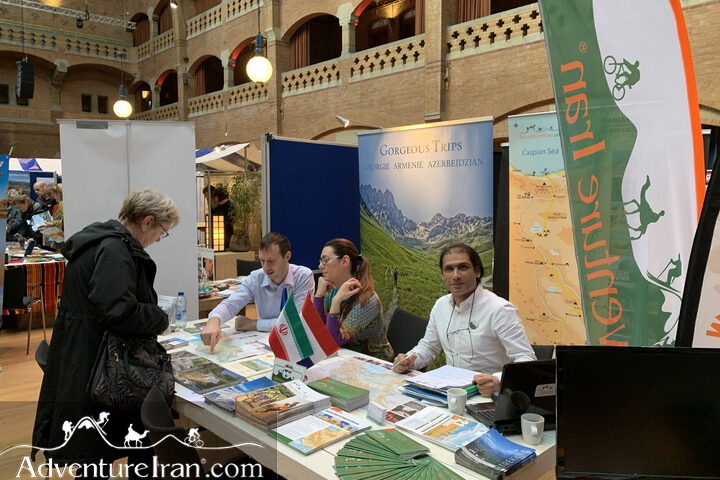 ADVENTURE IRAN booth -Travel Exhibition in Amsterdam 2020 Beurs-van-Berlage