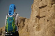 Naqsh-e Rostam necropolis and traveller
