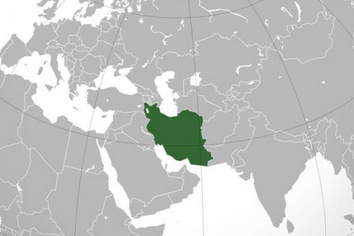Iran location in Worlds Atlas Map