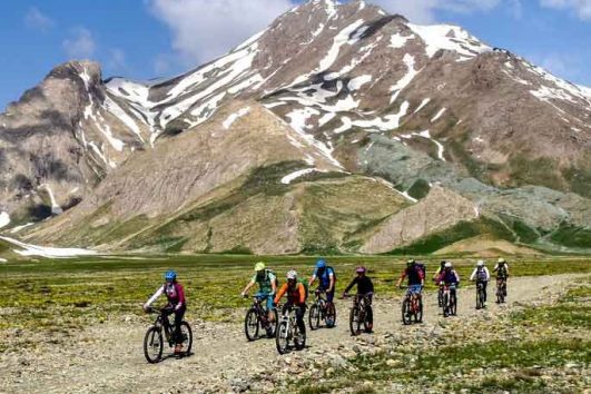 Passing Lar National Park with Bicycle Iran Adventrure Travel