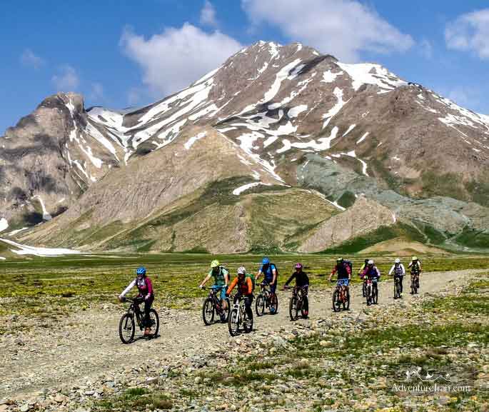 Passing Lar National Park with Bicycle Iran Adventrure Travel