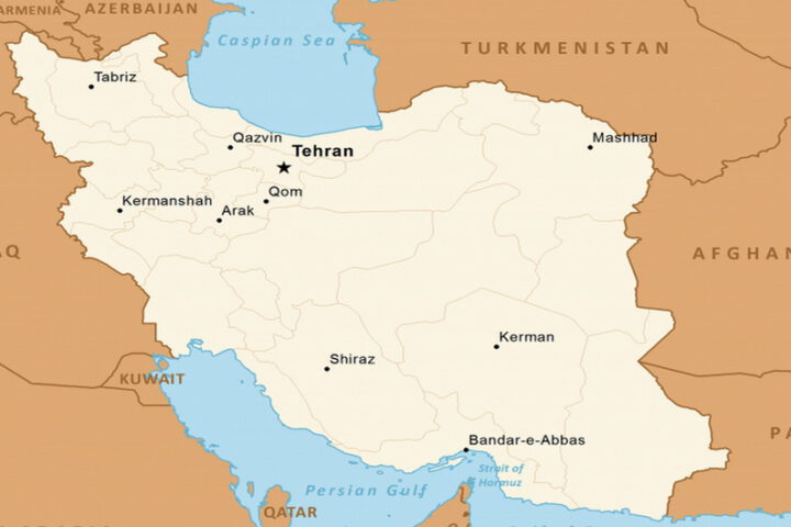 Iran Map of Neighbors Countries