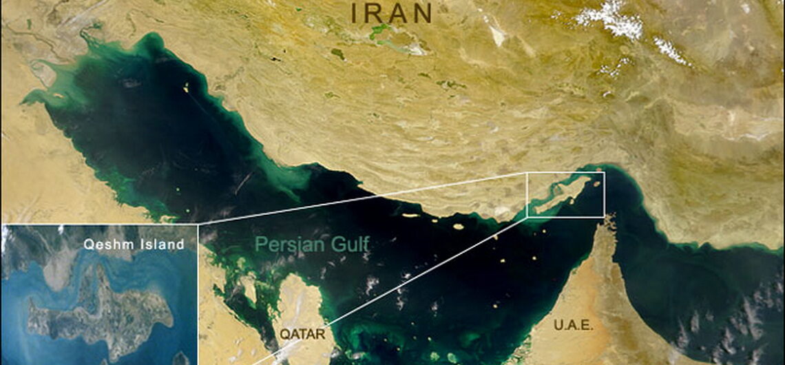 map of Persian Gulf and Qesh island view