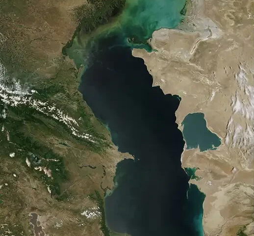 Caspian Sea Satellite Map