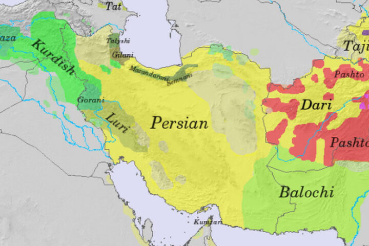 Language Distribution Iran Map