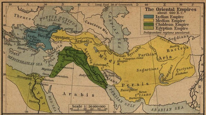 Map of Median Empire Persia Iran
