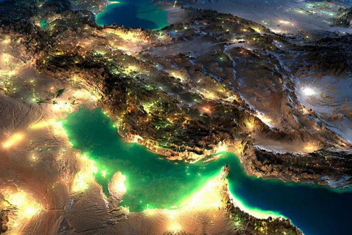 Persian Gulf Satellite Iran Map