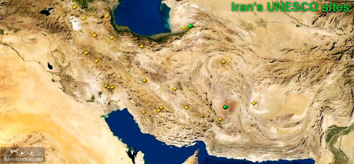 IRAN UNESCO Sites map