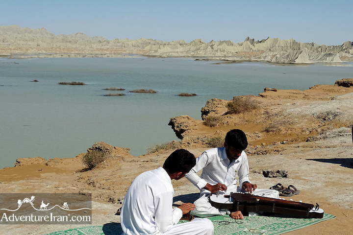 Local musician in Pink Lake, Makran Coastal region, Baluchistan
