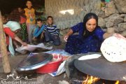 making bread - Bakhtiari women in nomadic region of Zagroz