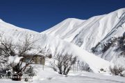 Shemshak village Landscape view in winter
