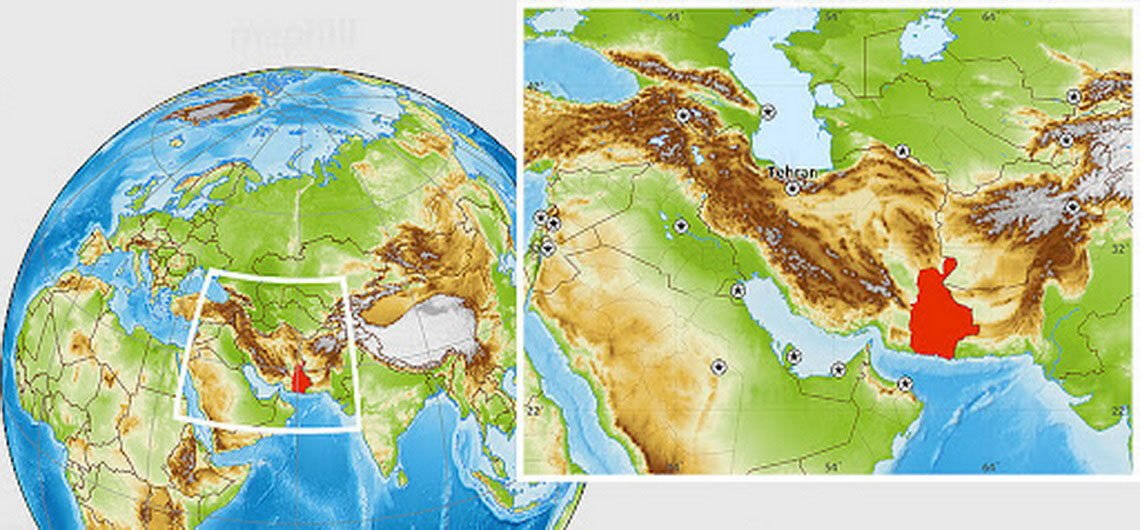 Sistan Baluchestan Map in Iran and world map