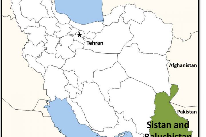 Sistan and Baluchistan Province in Iran Map