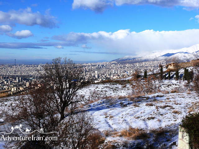 Tehran winter landscape view