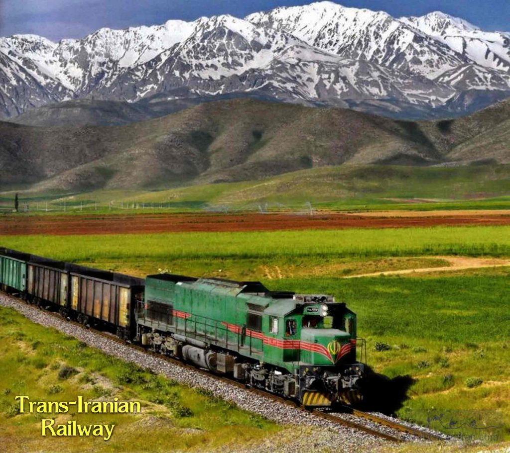 Trans Iranian Railway - train in Alborz Mountains range