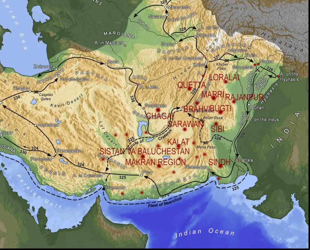 Makran Region-Sistan Baluchistan-Macedon Empire map