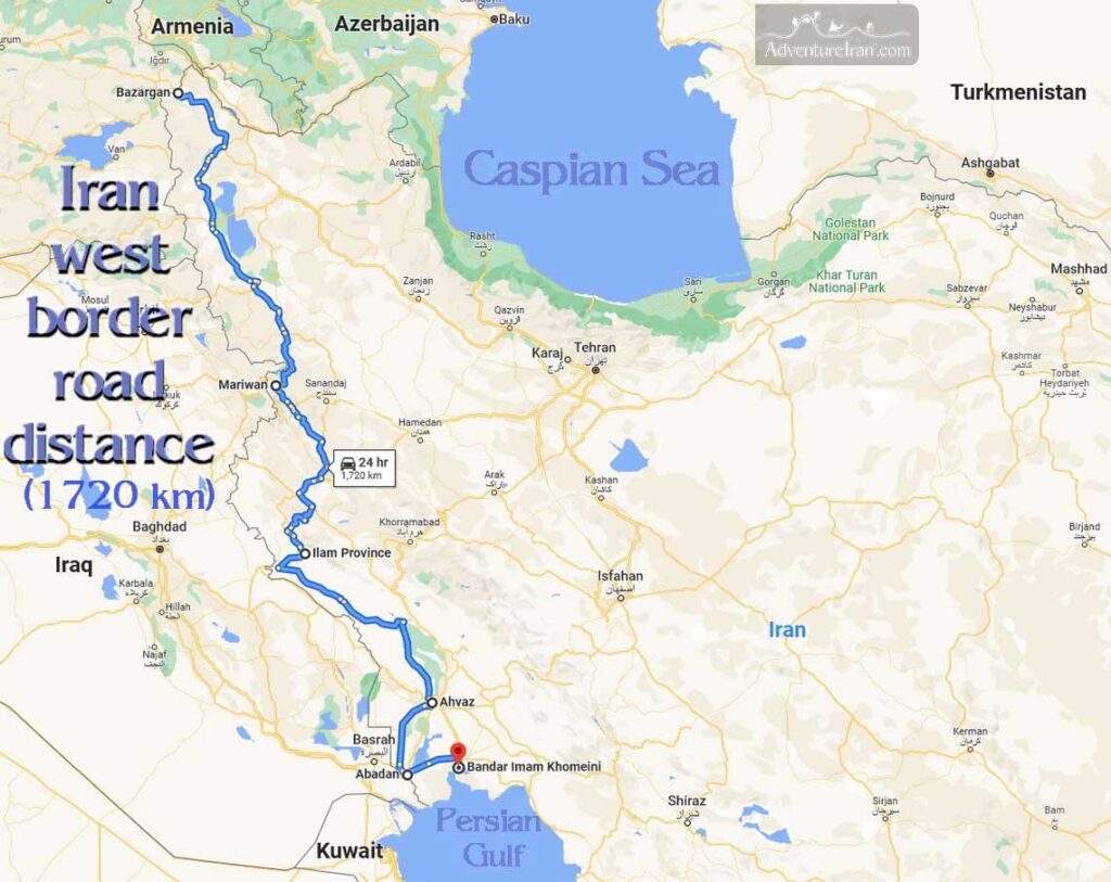 Iran Travel Guide Route map
