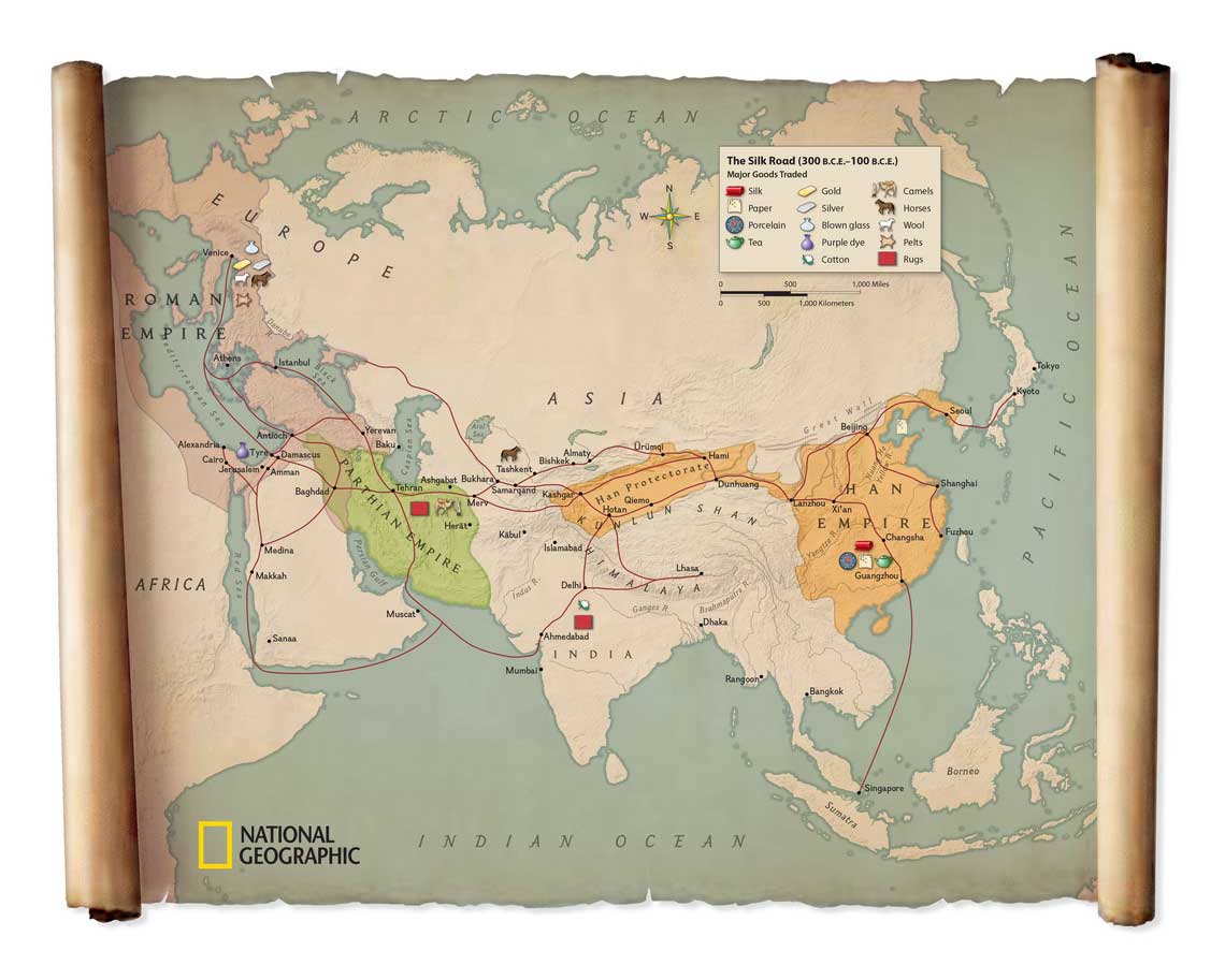 Persia Silk Road Route Guide Map