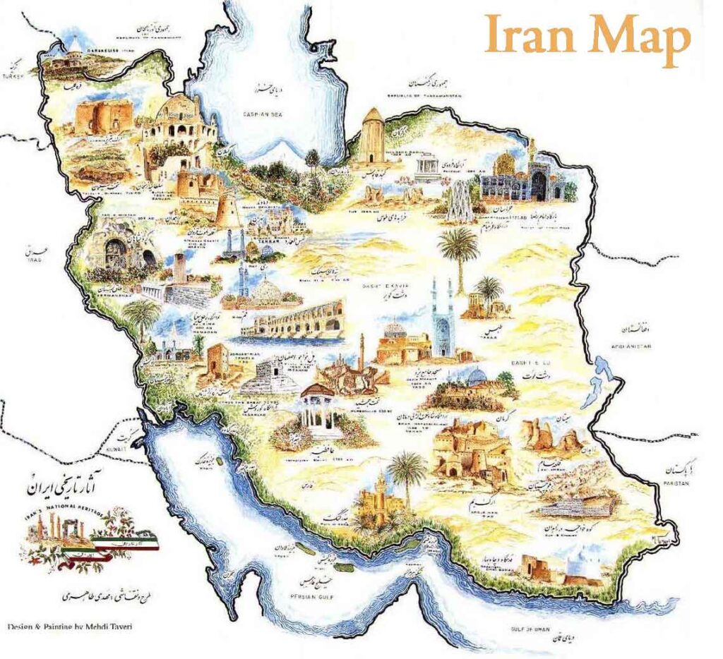 Iran Tourist Map Travel