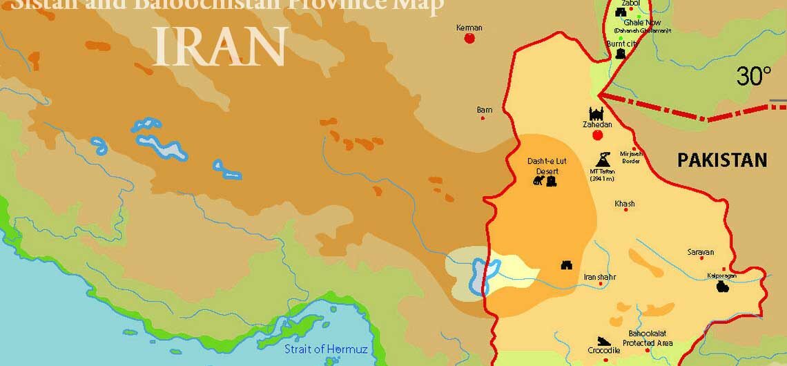 map Sistan Baloochistan province Iran
