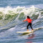 Balooch Girl Surfing in Chabahar in Sistan Baluchistan Iran