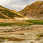 Landscape view of Bakhtiari Nomadic Tents- Zardkuh Mountain Chain