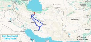 Iran Tourist City Route Map