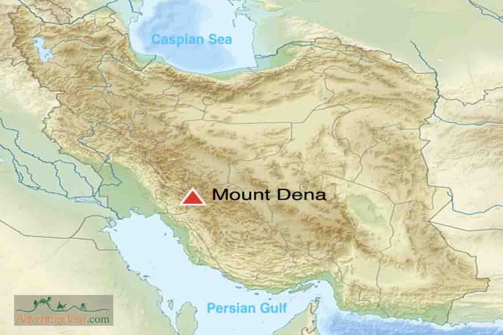 Mount Dena - Iran Map