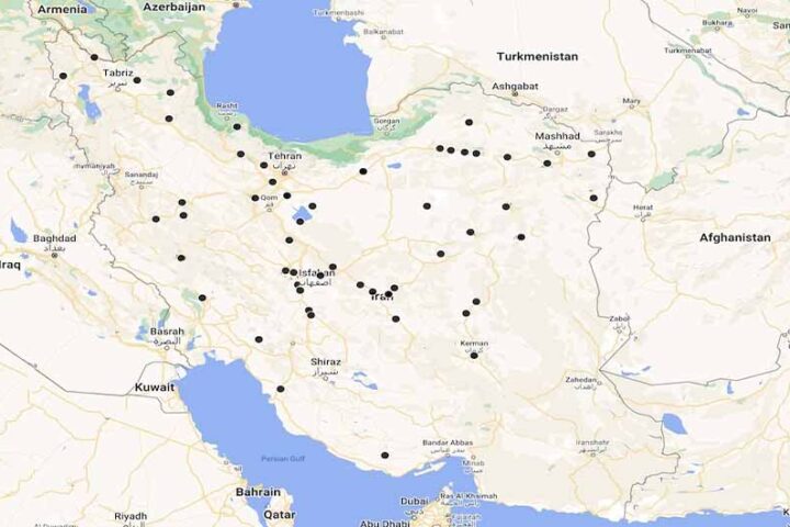 Iran Caravanserai Map