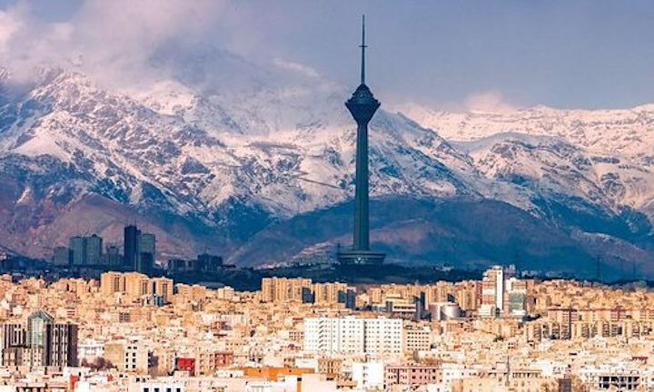 Tehran Milad Tower Touchal mountain overview