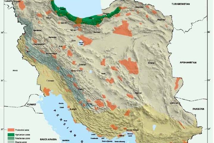 Iran Protected Areas map