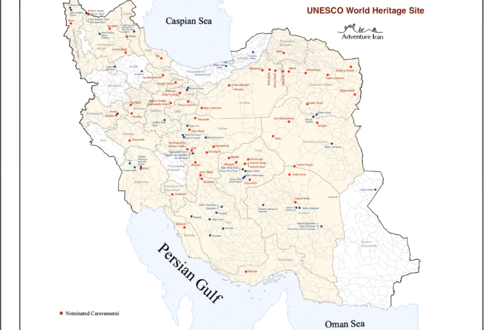 Persian Caravanserai of Iran - Map