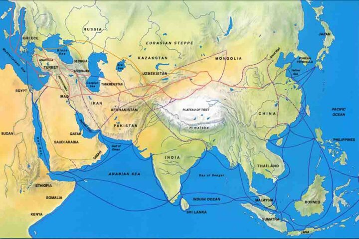 Silk Road Route - Asia Map
