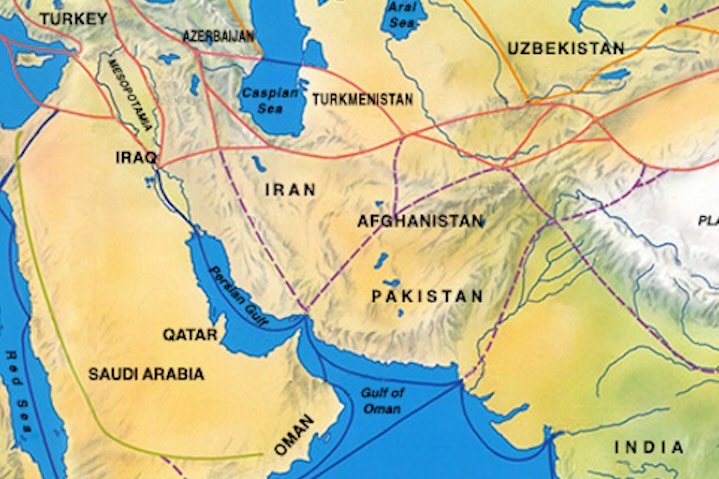 Silk Road Route - Middle East Map