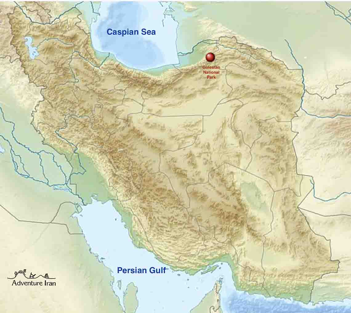Golestan National Park Location Iran Map
