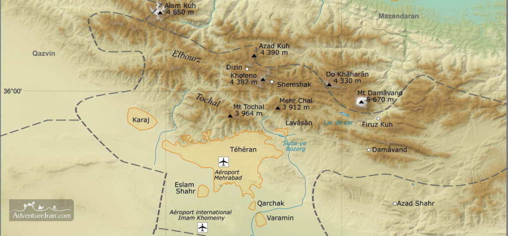 Tehran Topography Map