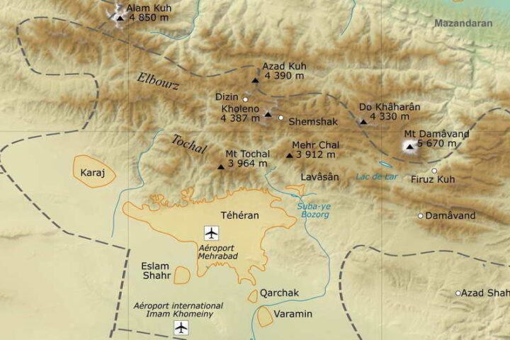 Tehran Topography Map