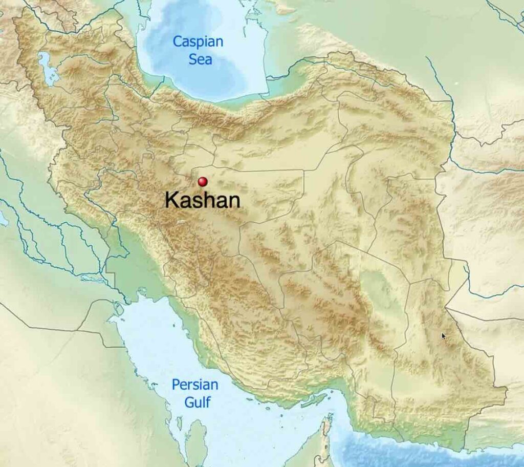 Kashan location in Iran map