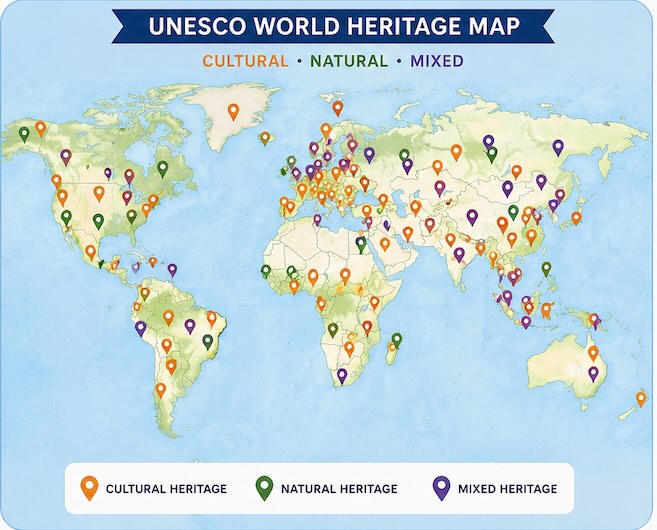 UNESCO World Heritage map-header